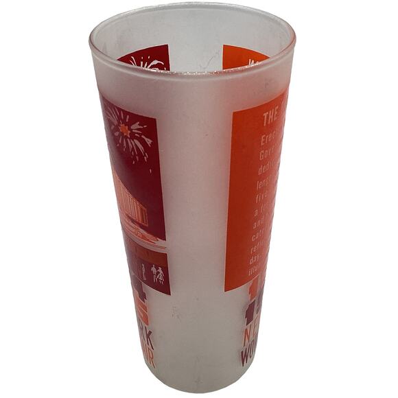 Vintage 1964-1965 New York World's Fair Federal Hall Set of 4 Frosted Glasses - Picture 4 of 10